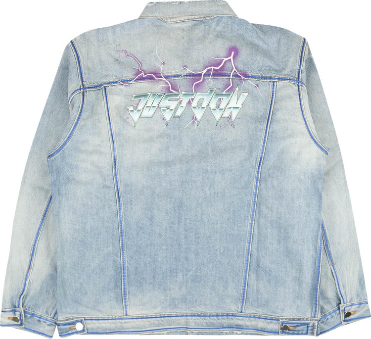 Just Don Sound Lightning Denim Trucker Jacket Blue