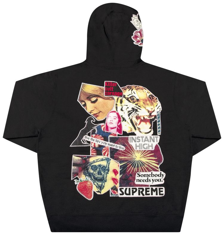 Supreme Instant High Patches Hooded Sweatshirt Black