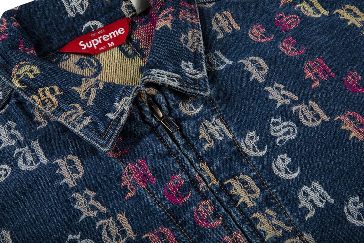 Supreme Gradient Jacquard Denim Work Jacket Blue