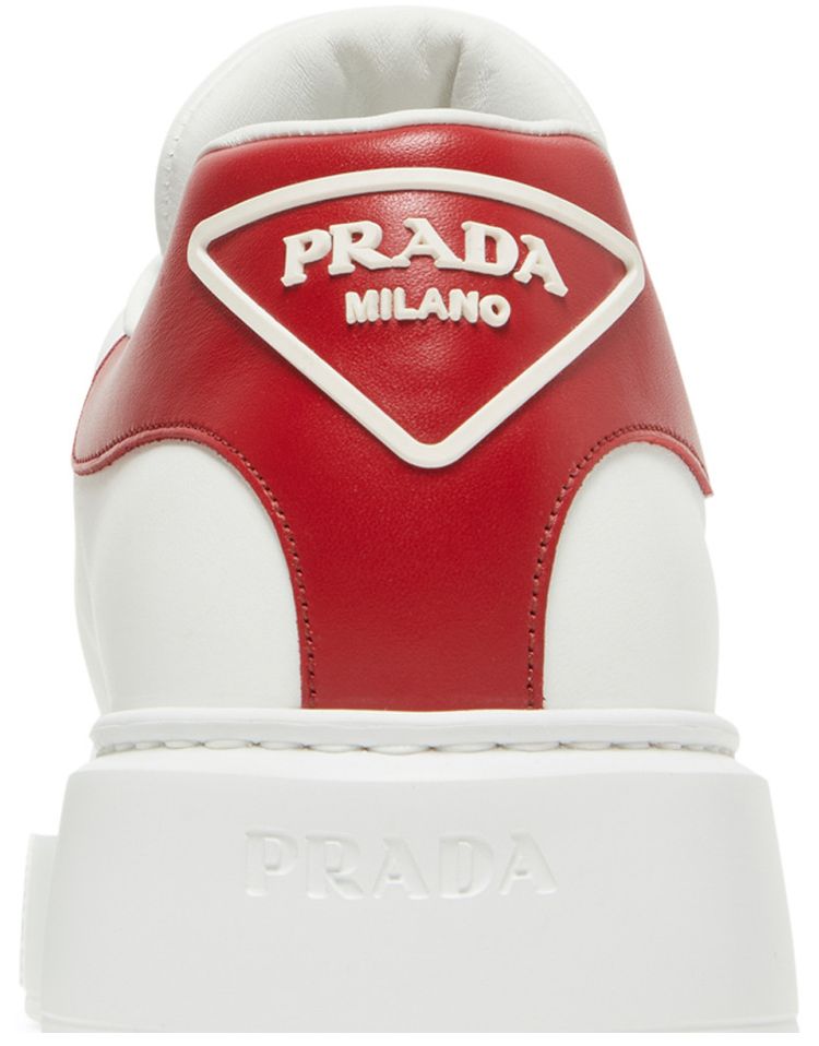 Prada Marco Leather White Red