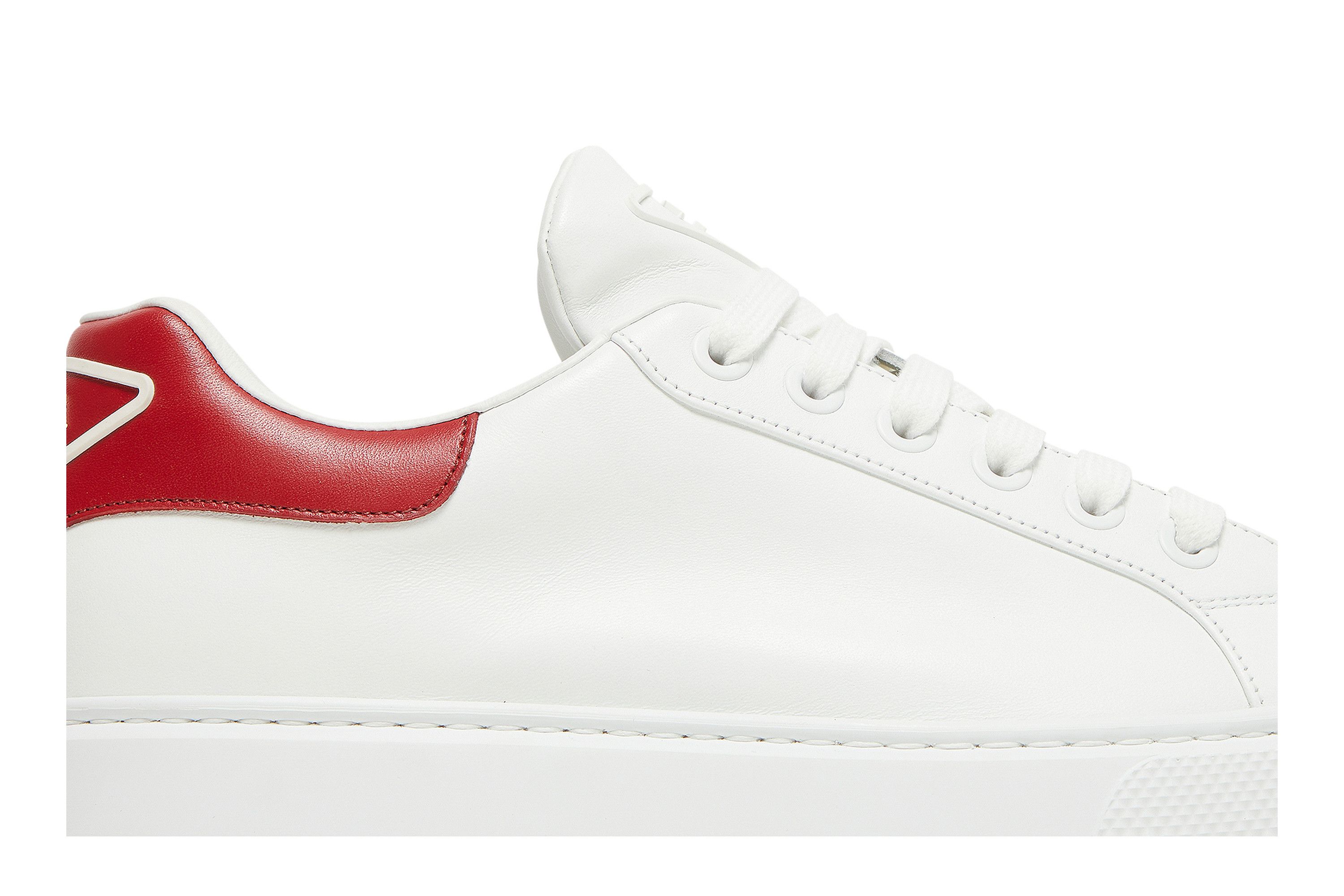 Buy Prada Marco Leather 'White Red' - 4E3583 3G4I F0970 | GOAT