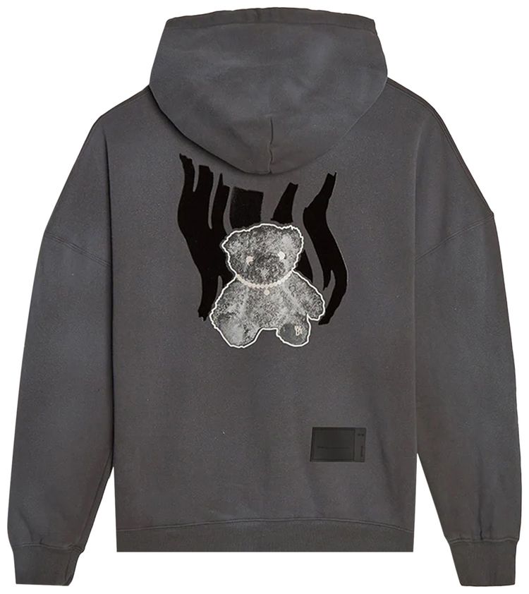 We11done Glow In The Dark Teddy Hoodie Black