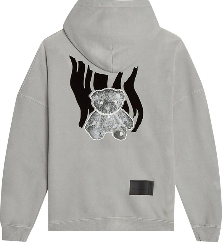 We11done Glow In The Dark Teddy Hoodie Grey