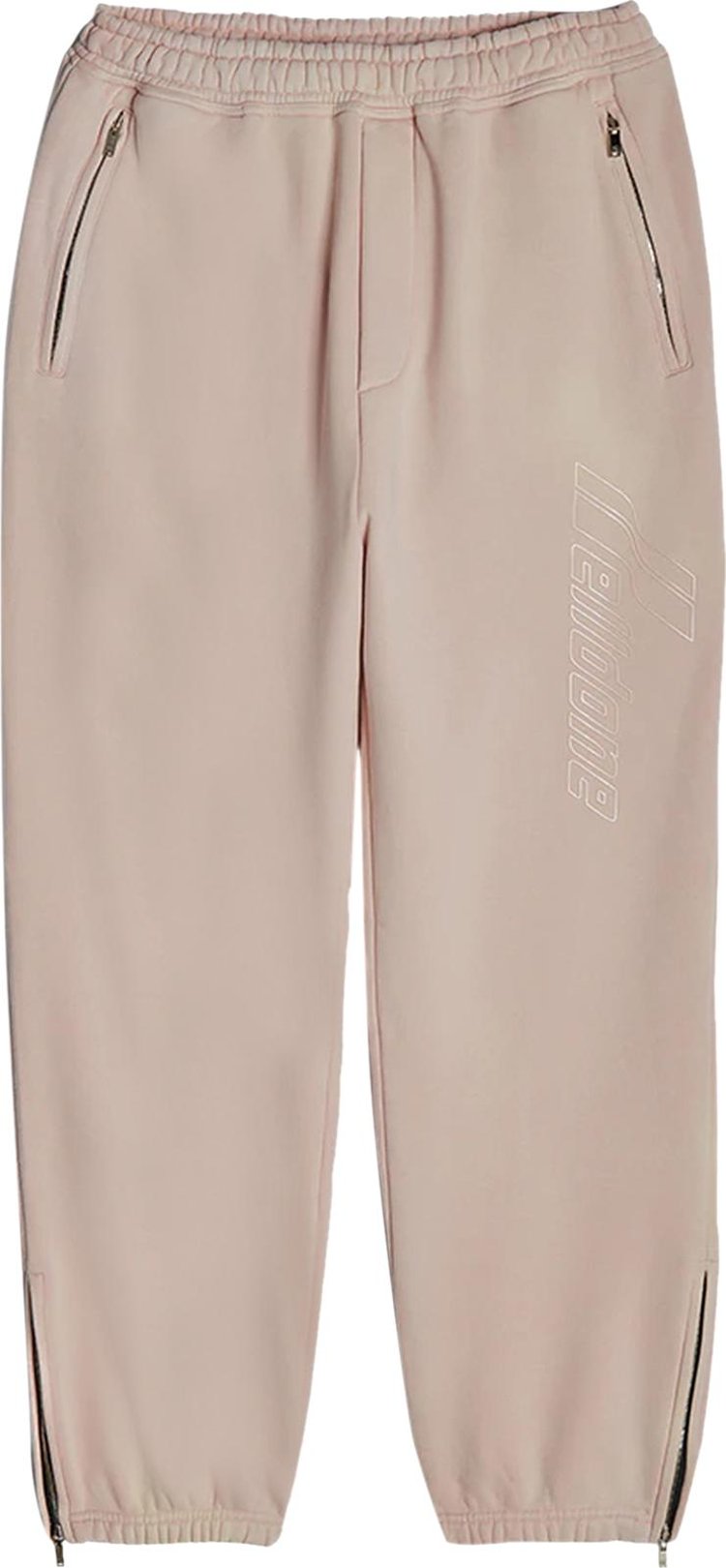 We11done Iridescent Logo Hand Bleached Zip Lounge Pants Pink