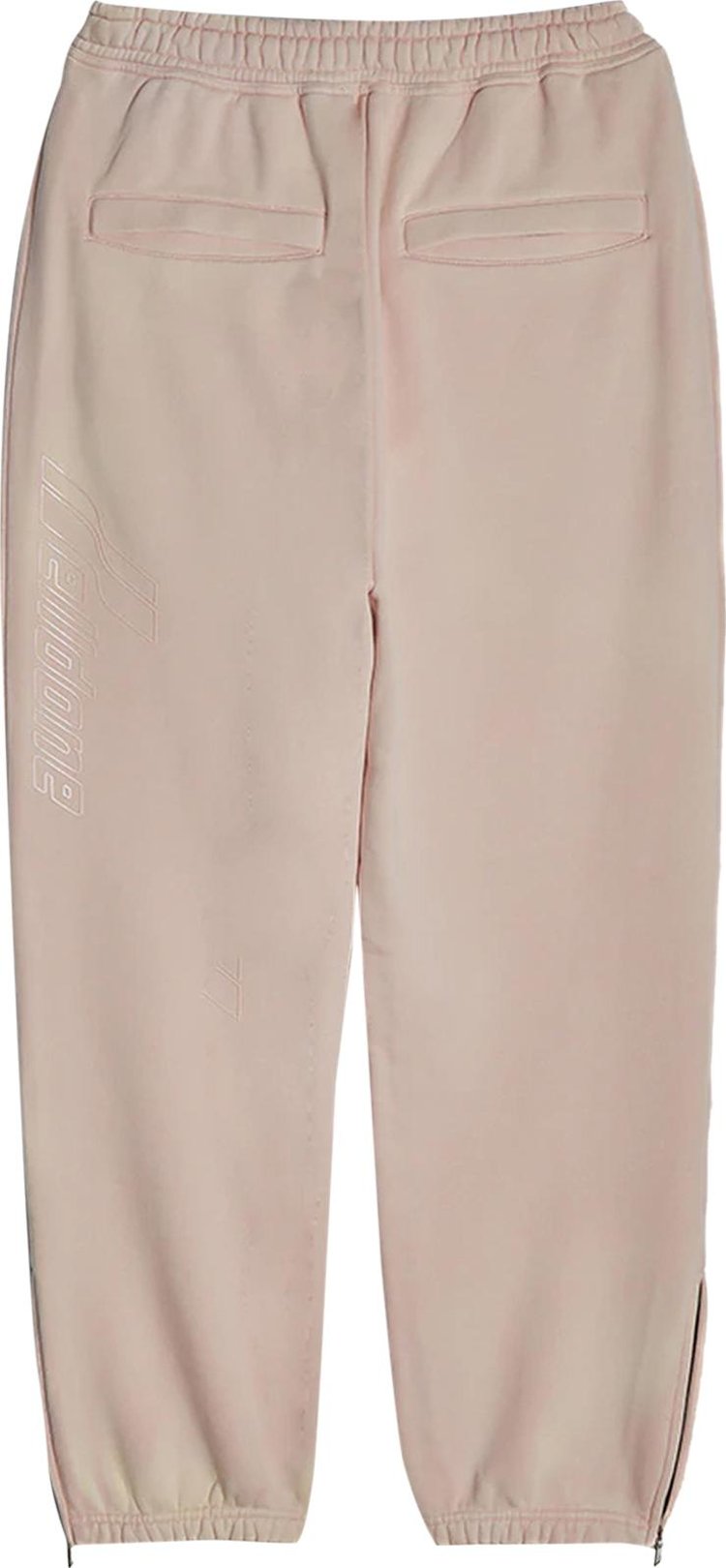 We11done Iridescent Logo Hand Bleached Zip Lounge Pants Pink