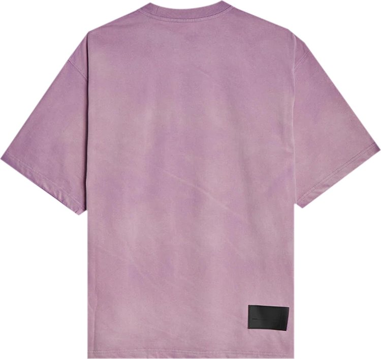 We11done Iridescent Logo Hand Bleached T Shirt Purple