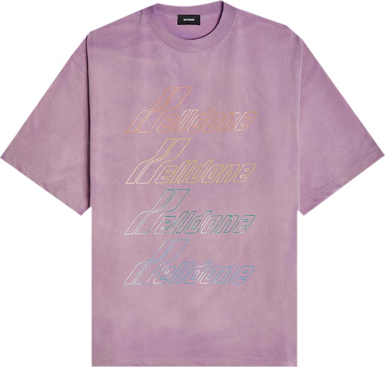 We11done Iridescent Logo Hand Bleached T-Shirt 'Purple'