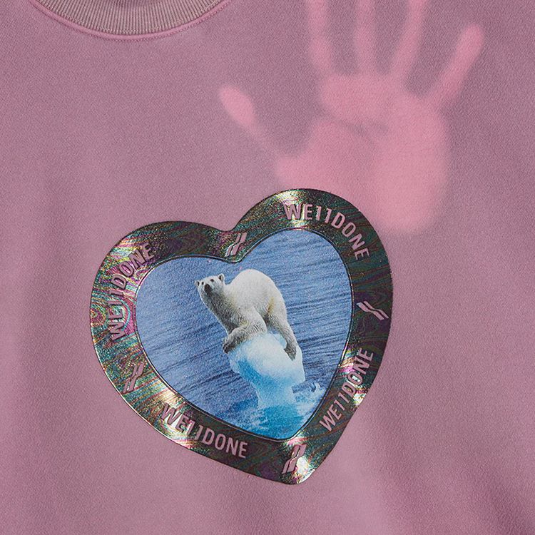 We11done Thermo Sensitive Polar Bear Sweatshirt Pink