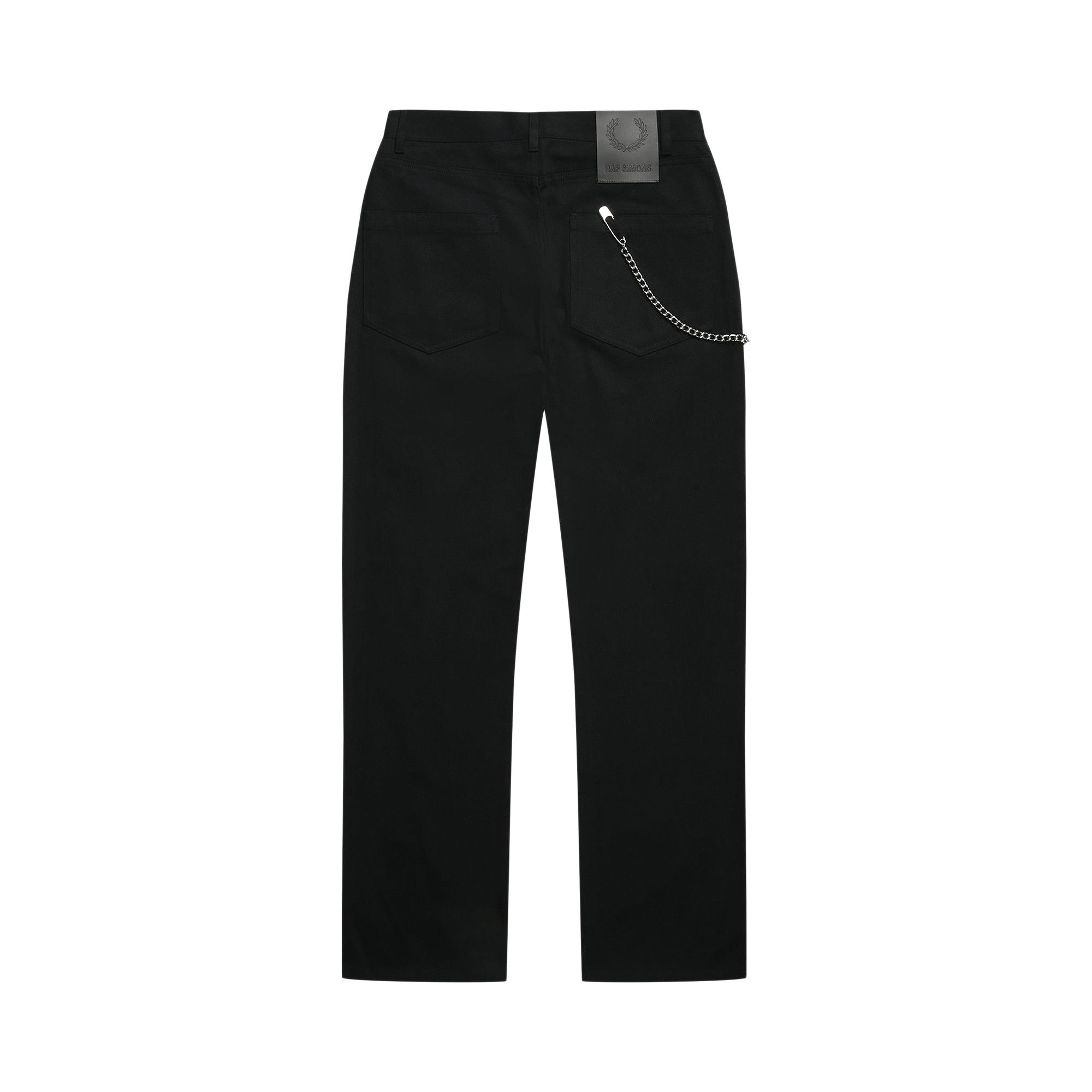 Buy Fred Perry x Raf Simons Chain Detail Twill Trousers Buy Fred Perry x Raf Simons Chain Detail Twill Trousers