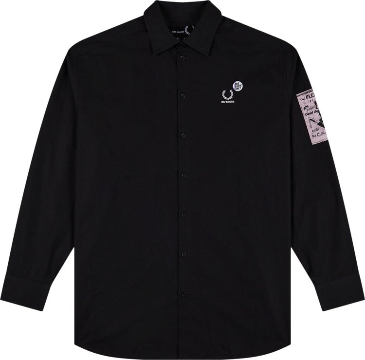 Fred Perry x Raf Simons Back Patch Oversized Shirt 'Black'