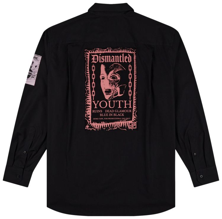 Fred Perry x Raf Simons Back Patch Oversized Shirt Black