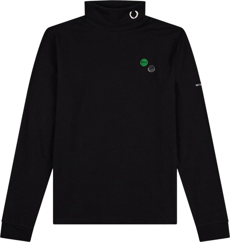 Fred Perry x Raf Simons Laurel Detail Roll Neck Top 'Black'