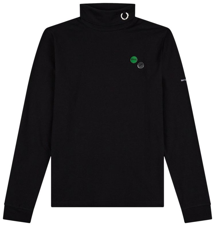 Fred Perry x Raf Simons Laurel Detail Roll Neck Top Black