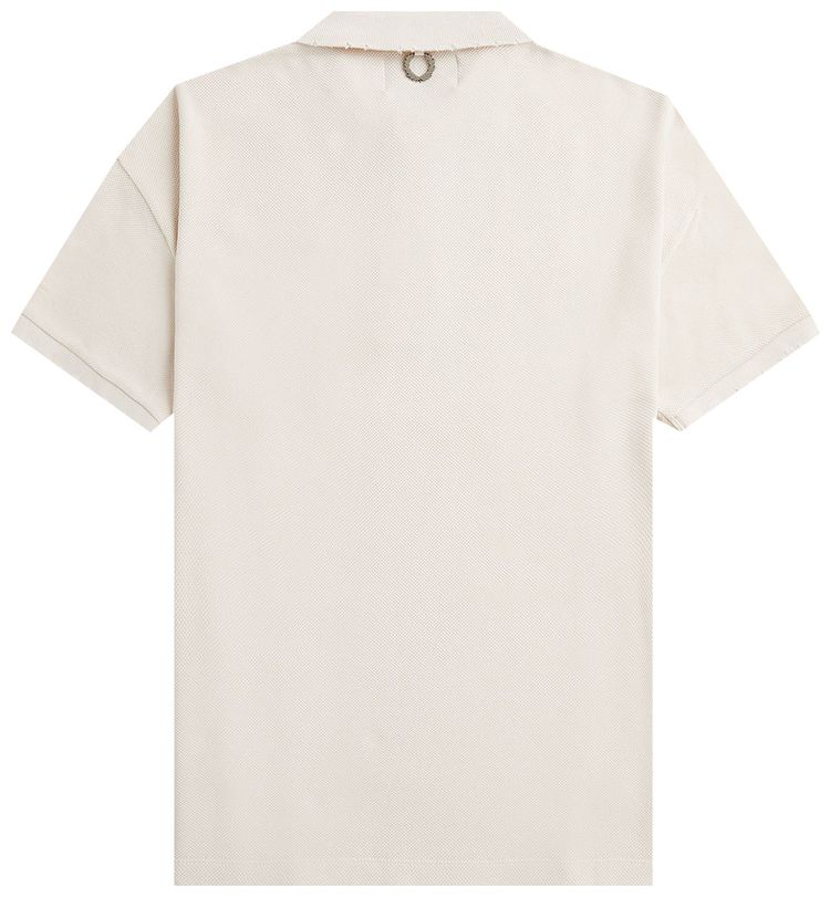 Fred Perry x Raf Simons Oversized Distressed Polo Cream