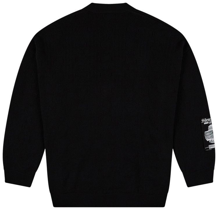 Fred Perry x Raf Simons Oversized V Neck Patch Jumper Black