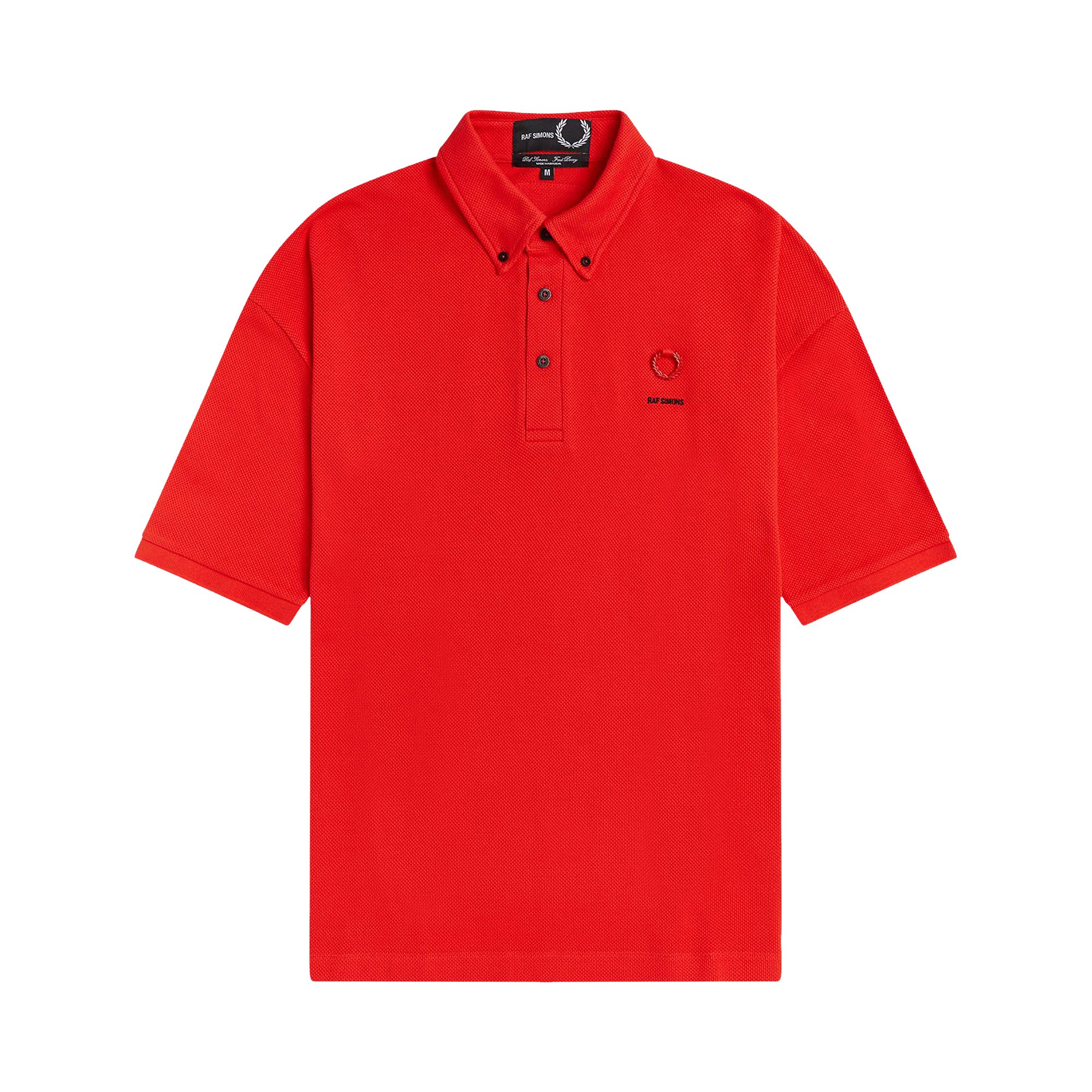 Fred Perry x Raf Simons Oversized Button Down Polo 'Lipstick Red 