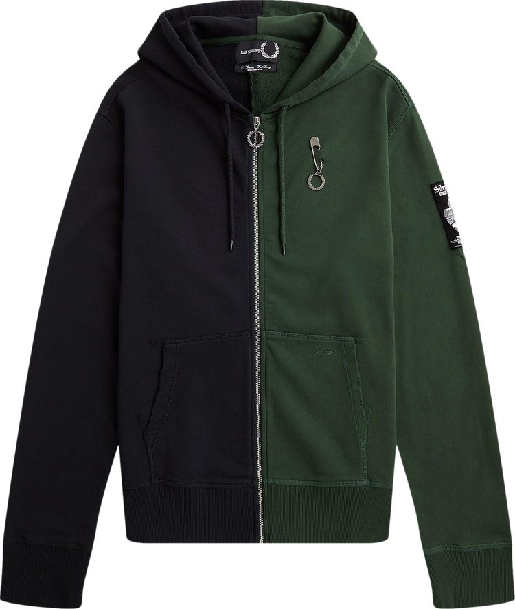 Fred Perry x Raf Simons Destroyed Zip Though Zip Hoody 'Fir Green'