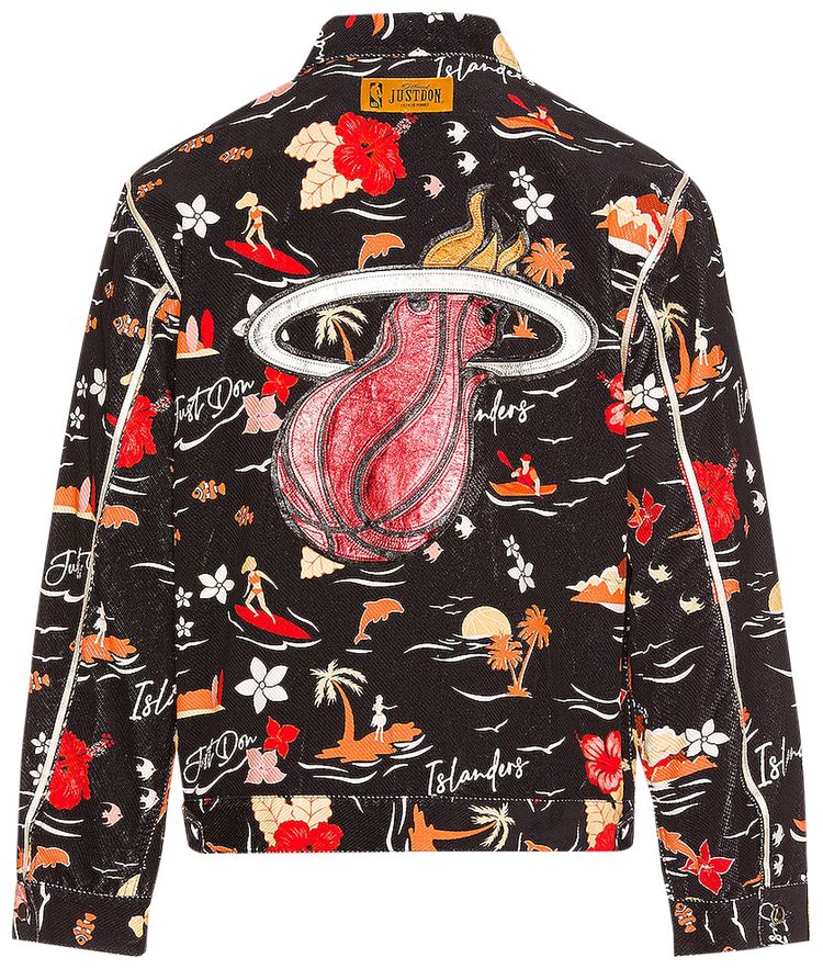 Just Don Printed Velvet Jacket Black