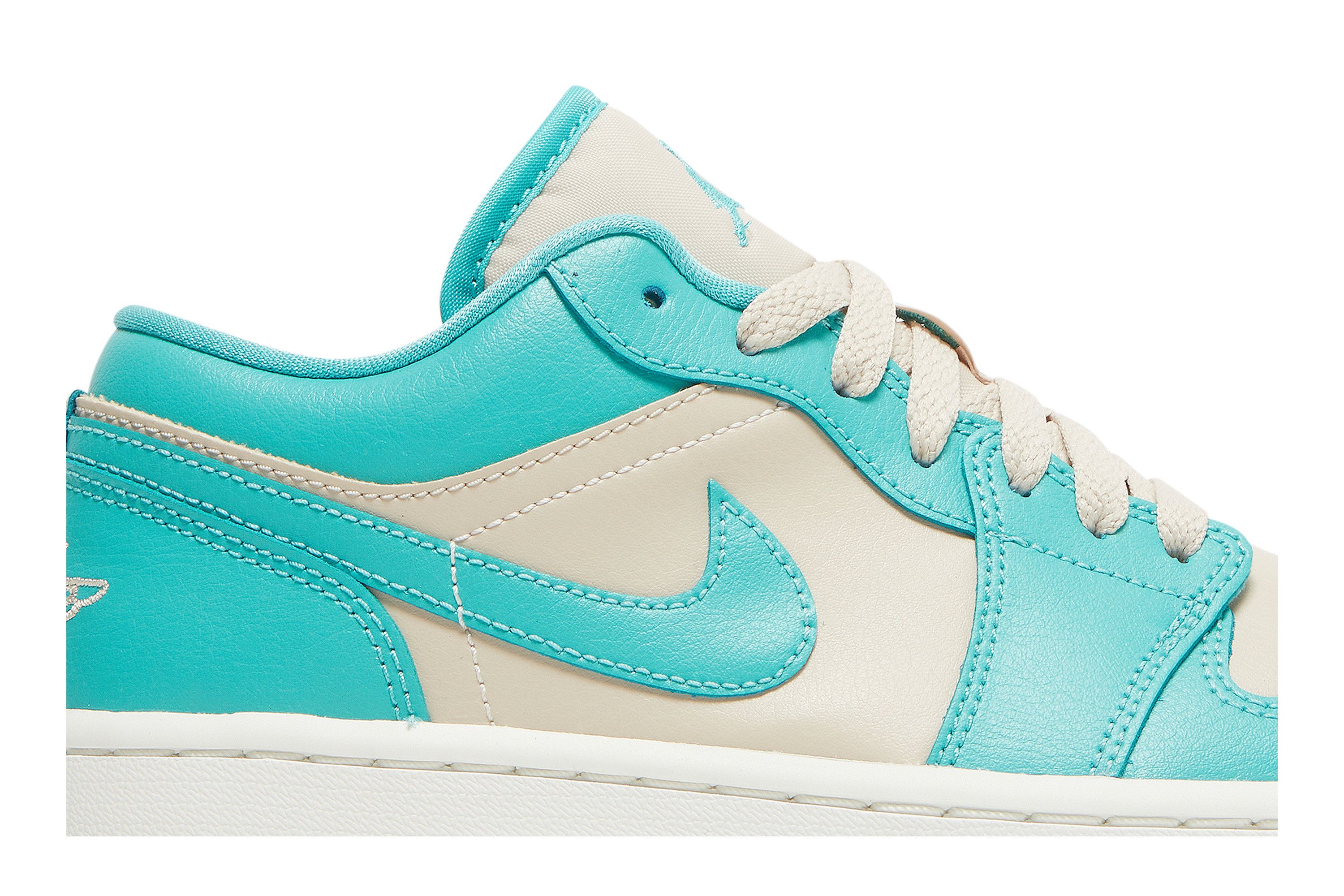 Size 12.0 Wmns Air Jordan 1 Low Tropical Teal Sandy Beige