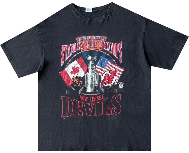 Pre Owned Vintage 1995 New Jersey Devils Stanley Cup Tee Black