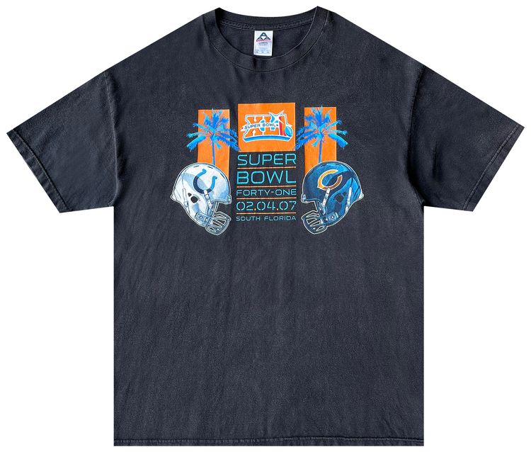 Pre Owned Vintage 2007 Colts Vs Bears Super Bowl Tee Black