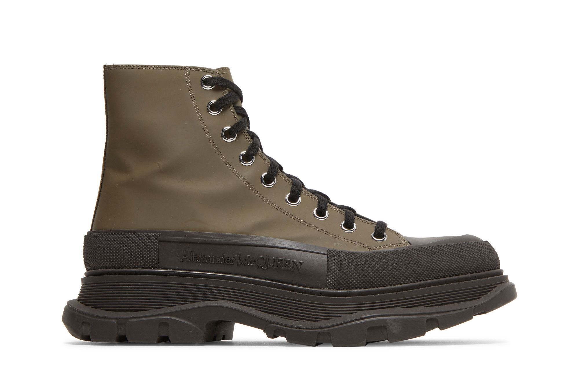 Alexander McQueen Tread Slick Boots Khaki Black
