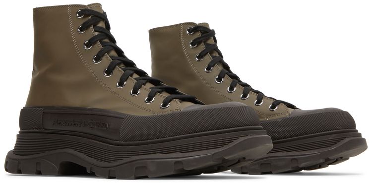 Alexander McQueen Tread Slick Boots Khaki Black