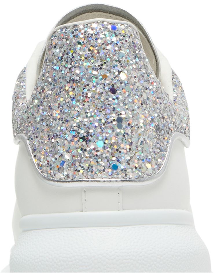 Alexander McQueen Wmns Oversized Sneaker White Silver Glitter