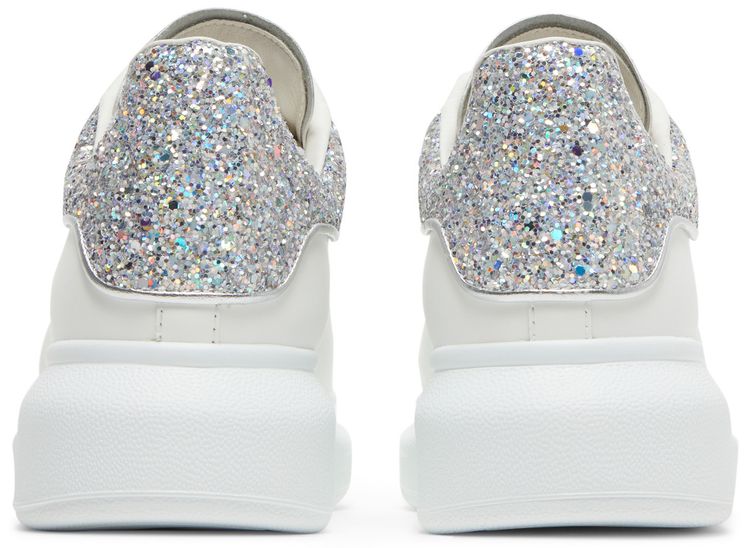 Alexander McQueen Wmns Oversized Sneaker White Silver Glitter
