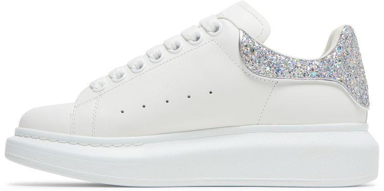Alexander McQueen Wmns Oversized Sneaker White Silver Glitter