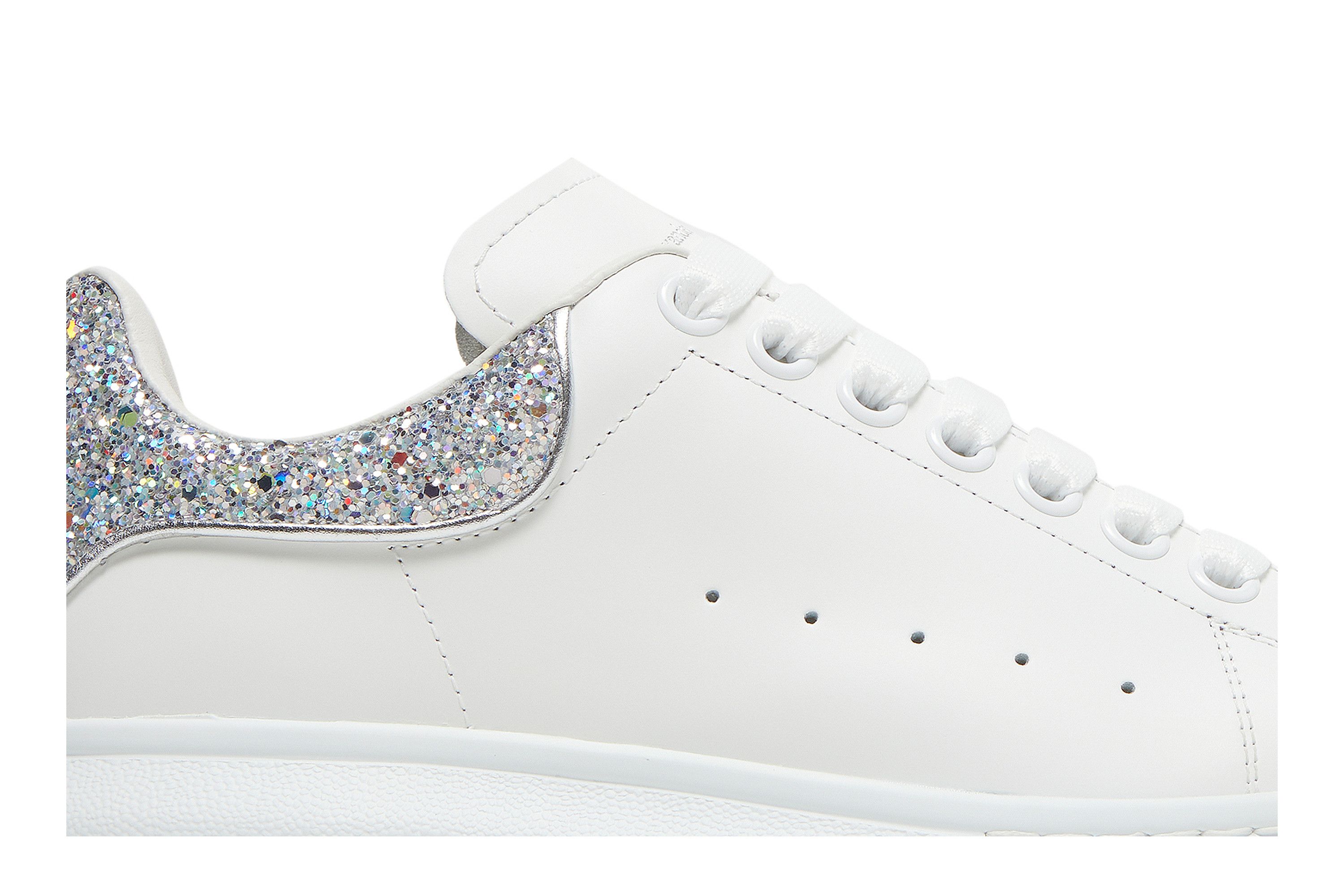 Buy Alexander McQueen Wmns Oversized Sneaker White Silver Glitter 558945 WHTQI 9413 GOAT