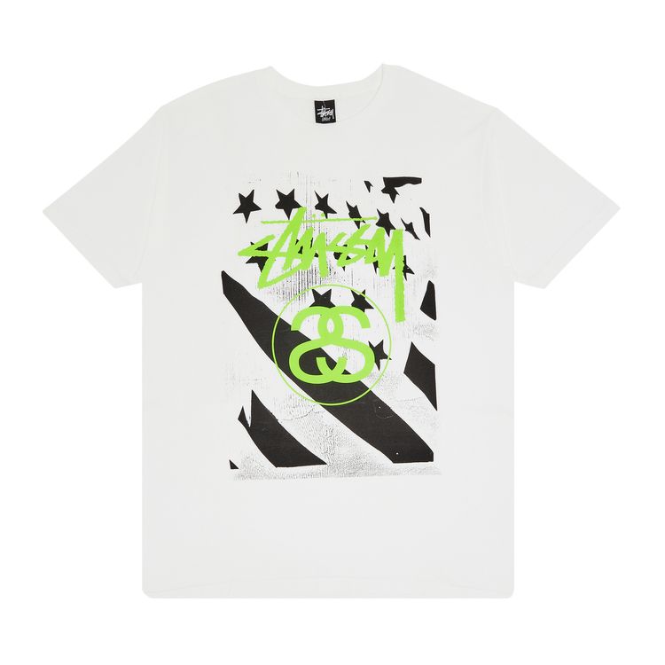 Stussy Flag Tee WhiteGreen