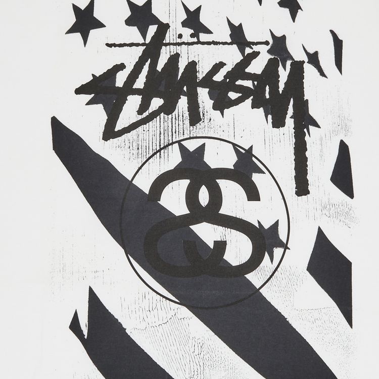 Stussy Flag Tee WhiteBlack