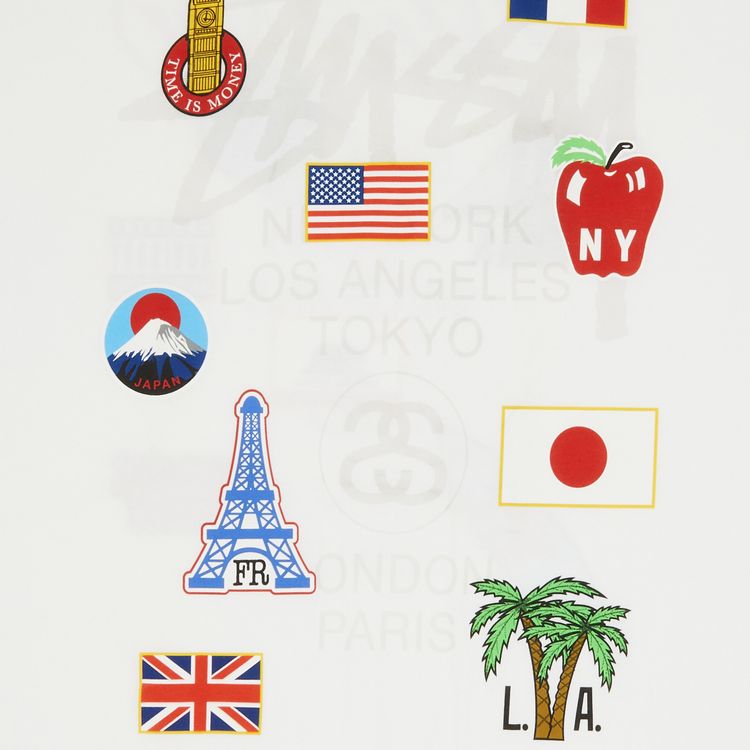 Stussy World Tour Flags Tee White