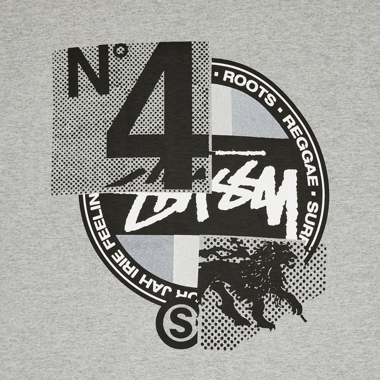 Stussy Dot Collage Tee Grey Heather