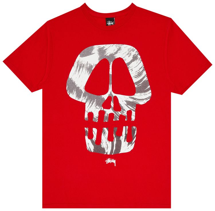 Stussy Brush Skull Tee Red