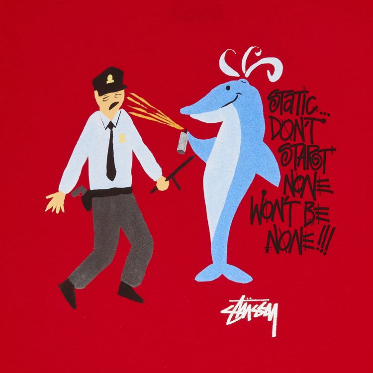 Stussy Dolphin Static Tee Red