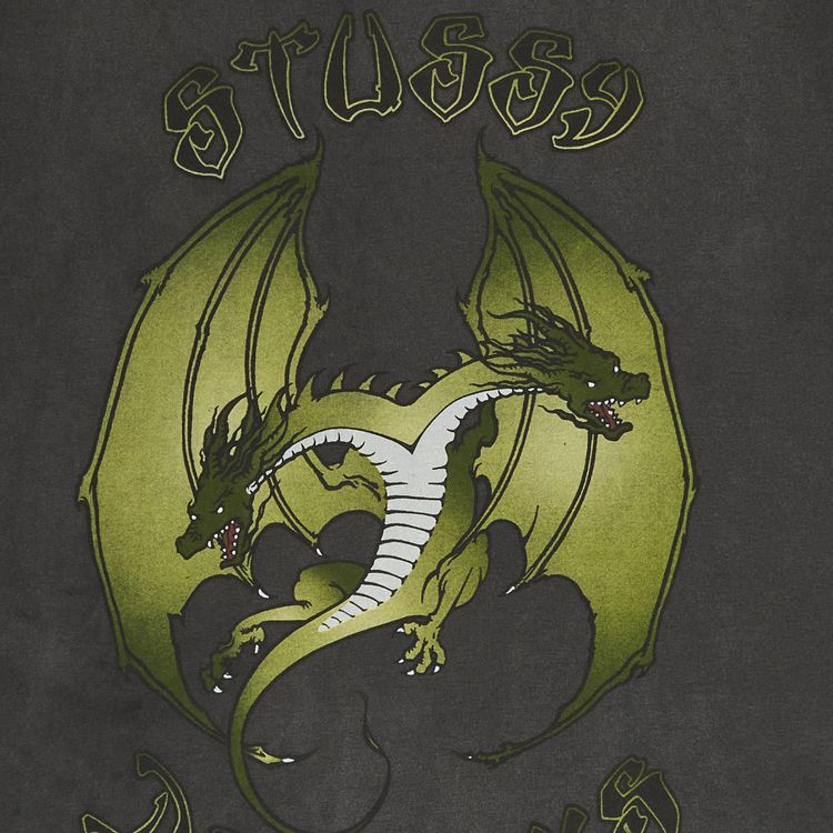Stussy Double Dragon Pigment Dyed Tee Black