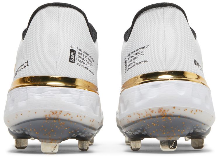 Nike Alpha Huarache Elite 3 Low White Metallic Gold