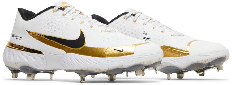 Nike Alpha Huarache Elite 3 Low White Metallic Gold