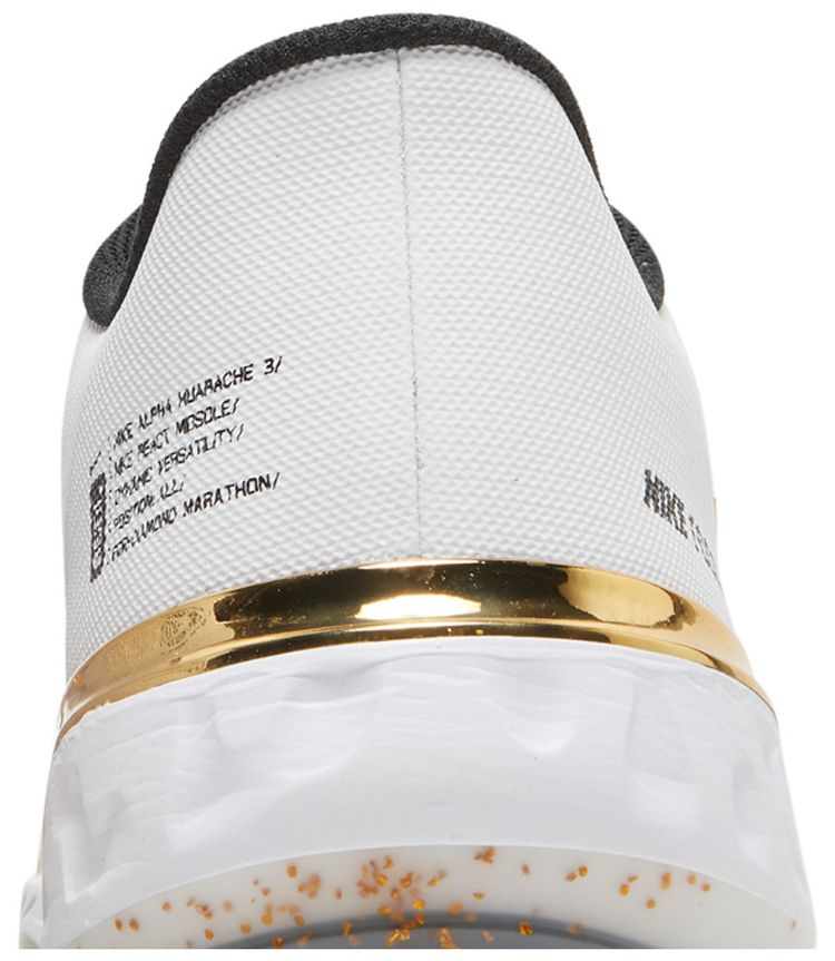 Nike Alpha Huarache Elite 3 Low White Metallic Gold