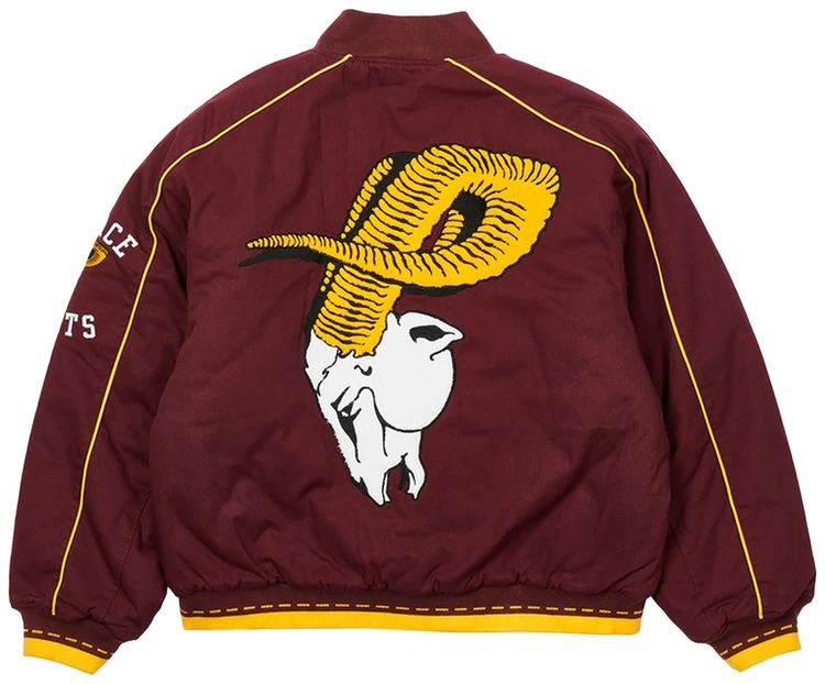 Palace Goats Varsity Jacket Burgundy