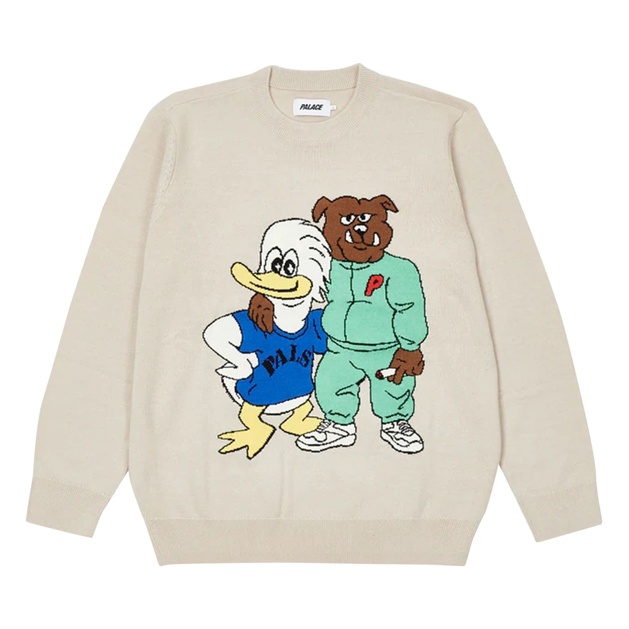 Buy Palace Dog And Duck Knit 'Cream' - P22KW069 | GOAT AE