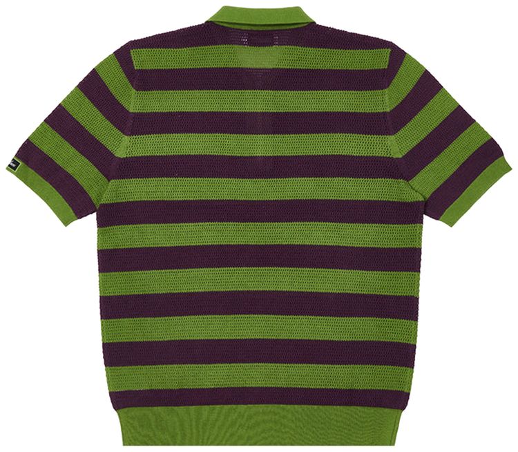 Palace Stripe Mesh Polo Green  Purple