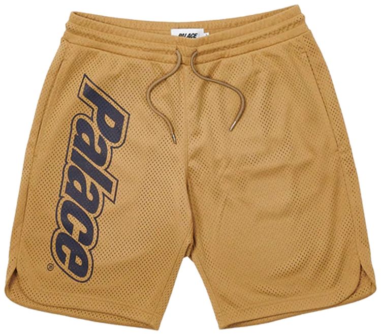 Palace Lowercase Font Shorts Gold