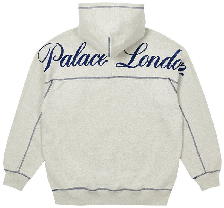 Palace Chain Stitch Hood Grey Marl