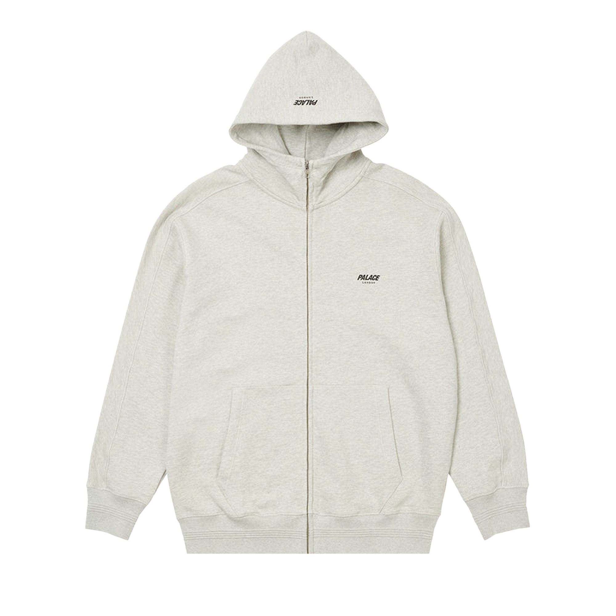Buy Palace Slub Zig Zag Zip Hood Grey Marl P22CS220 GOAT UK
