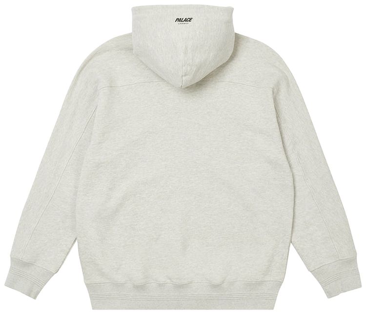 Palace Slub Zig Zag Zip Hood Grey Marl