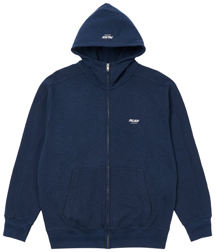 Palace Slub Zig Zag Zip Hood Navy