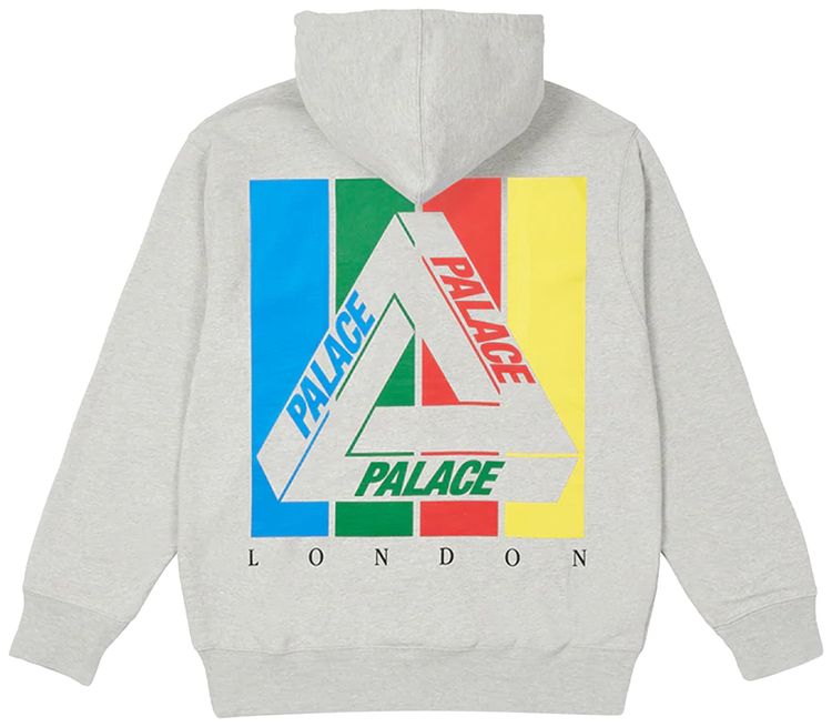 Palace Tri Emb Hood Grey Marl
